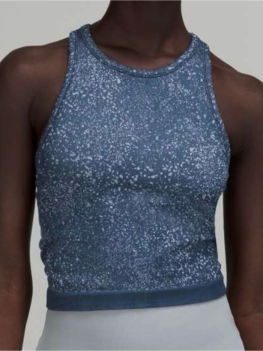 Lululemon Ebb To Street Cropped Racerback Tank Blue Size 8